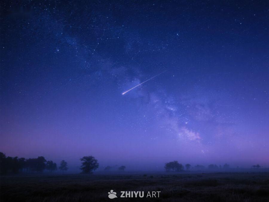 夜空流星划过银河 280