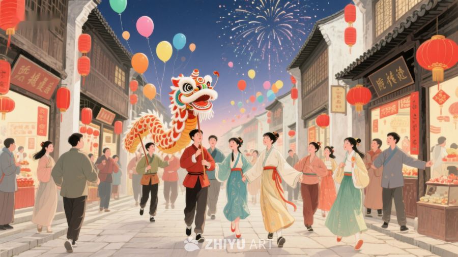 传统节日庆典，舞龙表演热闹非凡 63