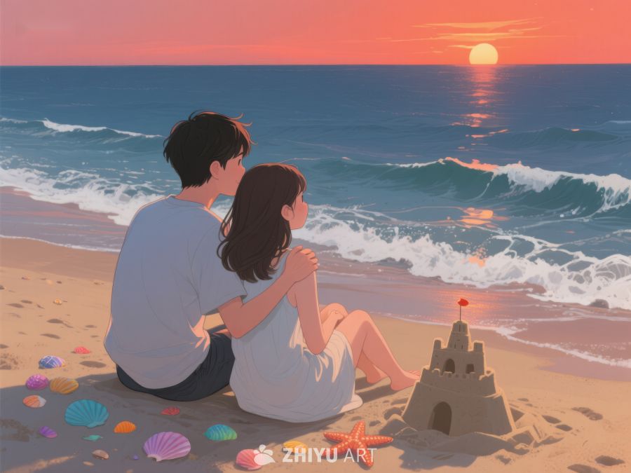 海边日落下的情侣时光 266