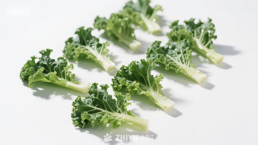 新鲜羽衣甘蓝叶片排列