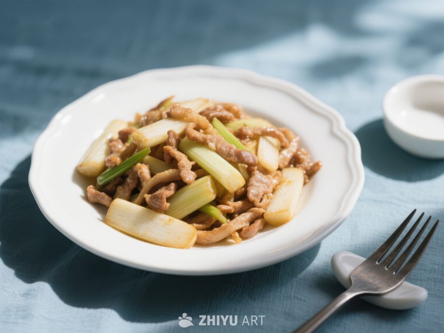 炒肉片与葱段的美味佳肴 59