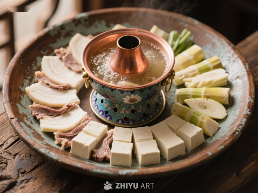 热气腾腾的火锅配菜 521