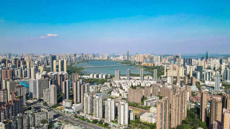 湖北武汉城市风光航拍摄影图