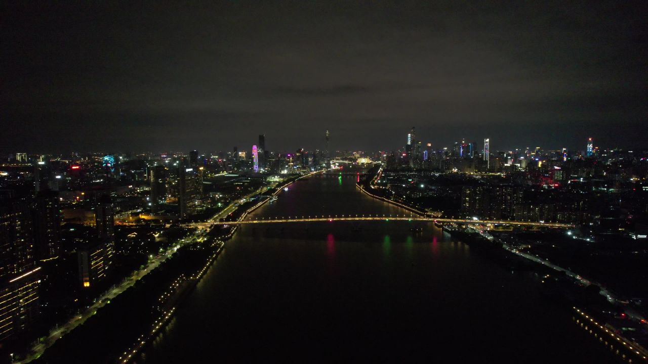 广州城市建设城市风光航拍 