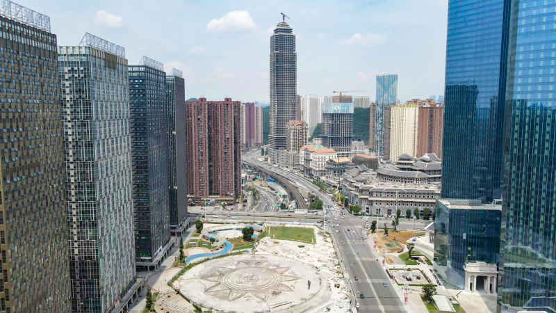 贵州贵阳城市建设航拍摄影图