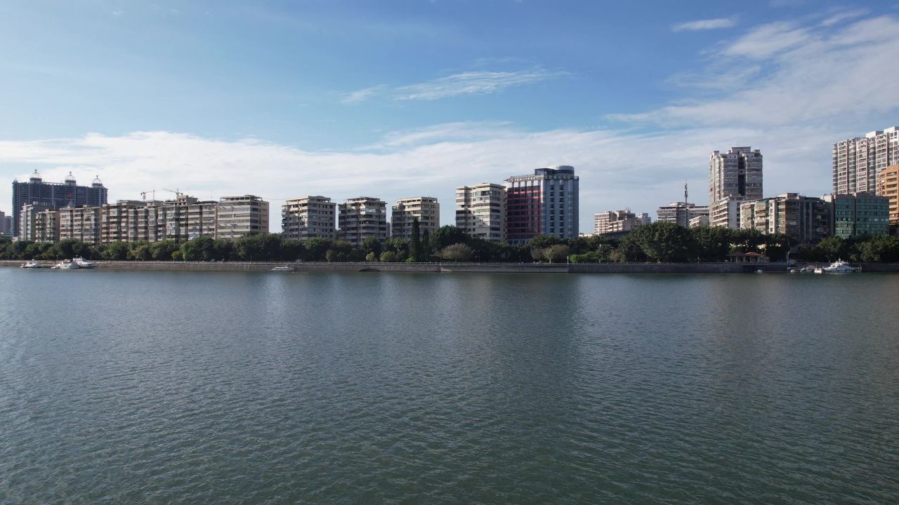 广东韶关北江浈江城市风光航拍 