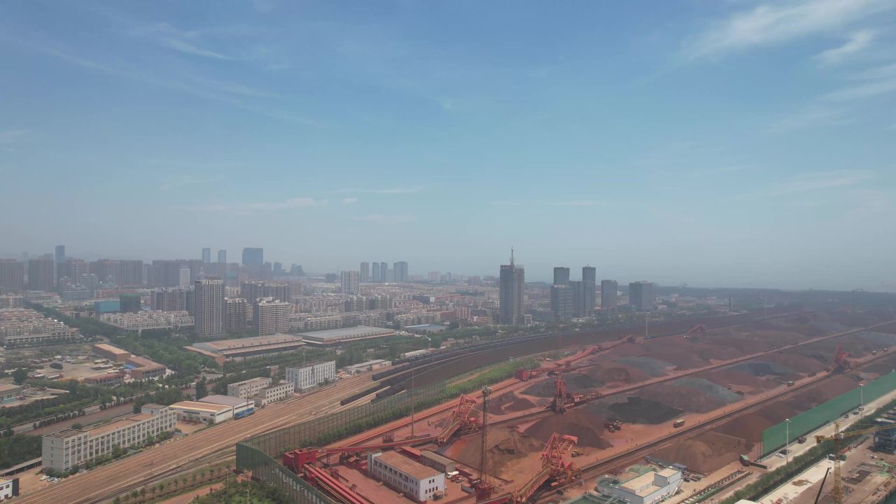 海边港口码头进出口贸易航拍