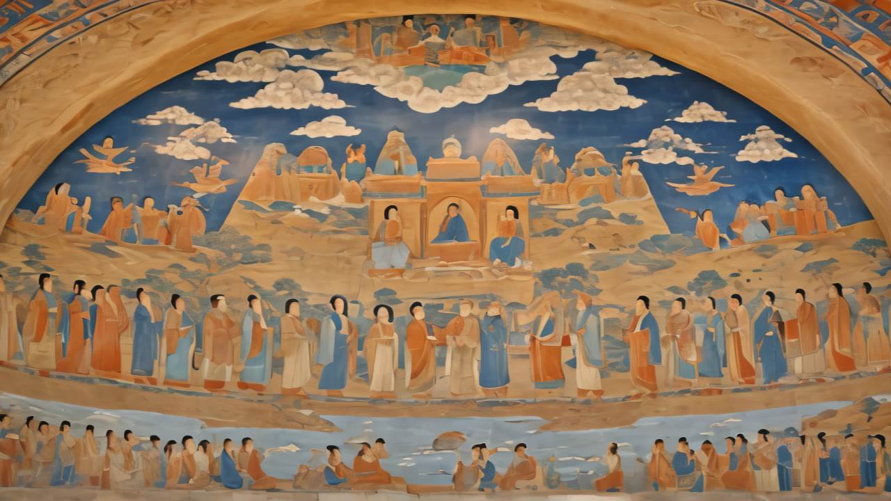 敦煌石窟莫高窟壁画日出日落 29