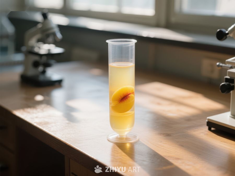 实验室中的透明液体与水果实验 475