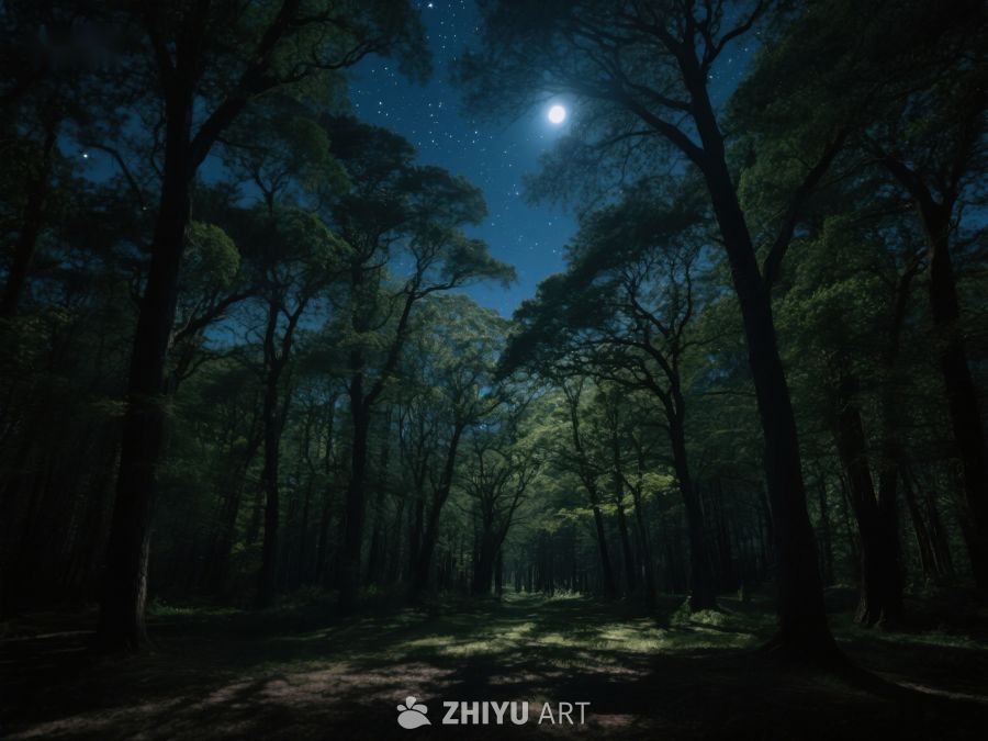 月光下的森林小径 570