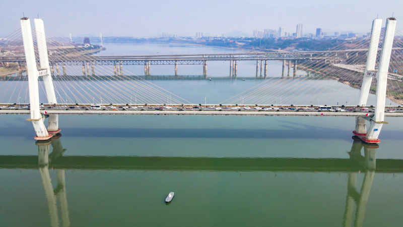 湖南湘潭城市风光航拍 