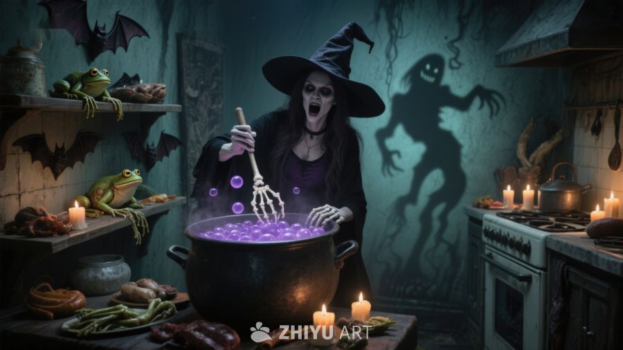 女巫在厨房施魔法