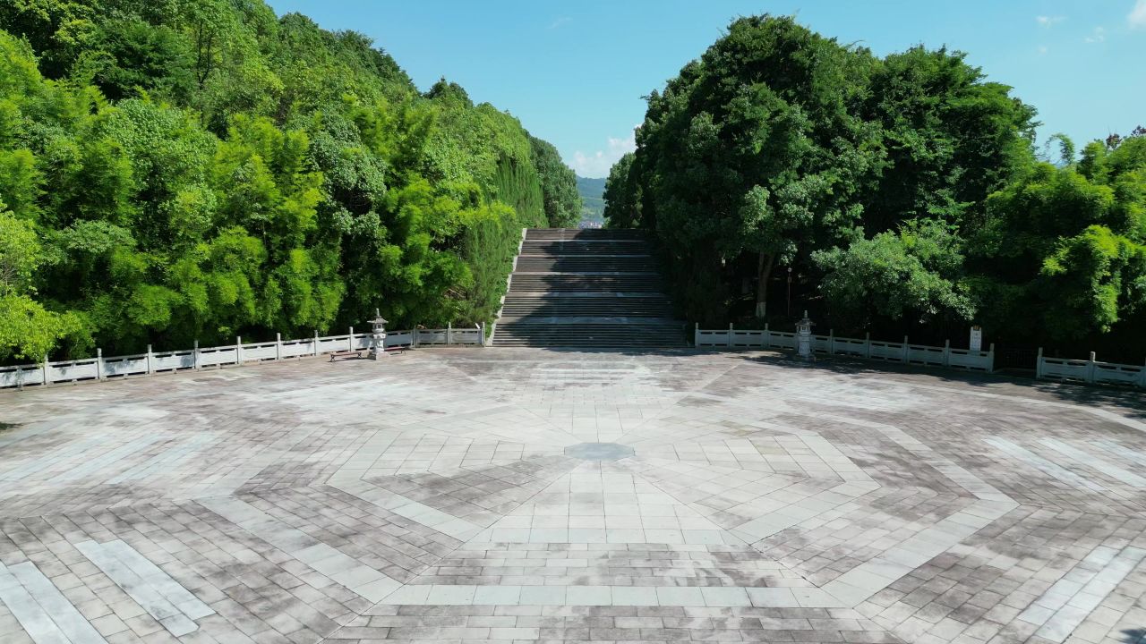 湖南株洲炎帝陵5A景区航拍 