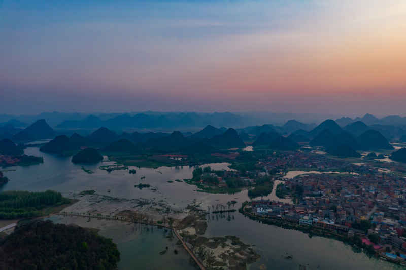 云南普者黑5A景区航拍 