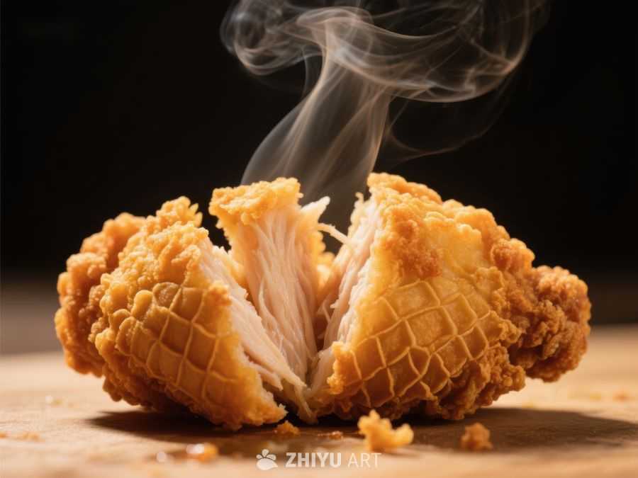 热腾腾的炸鸡块，香气四溢