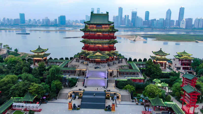 江西南昌城市风光航拍摄影图