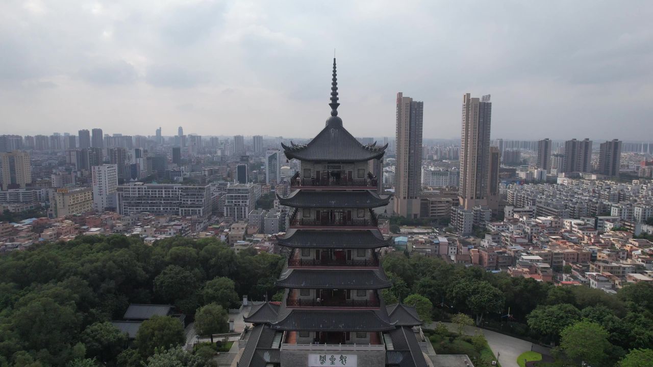 广东佛山城市风光航拍 