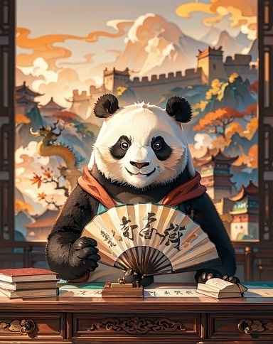 端坐的熊猫