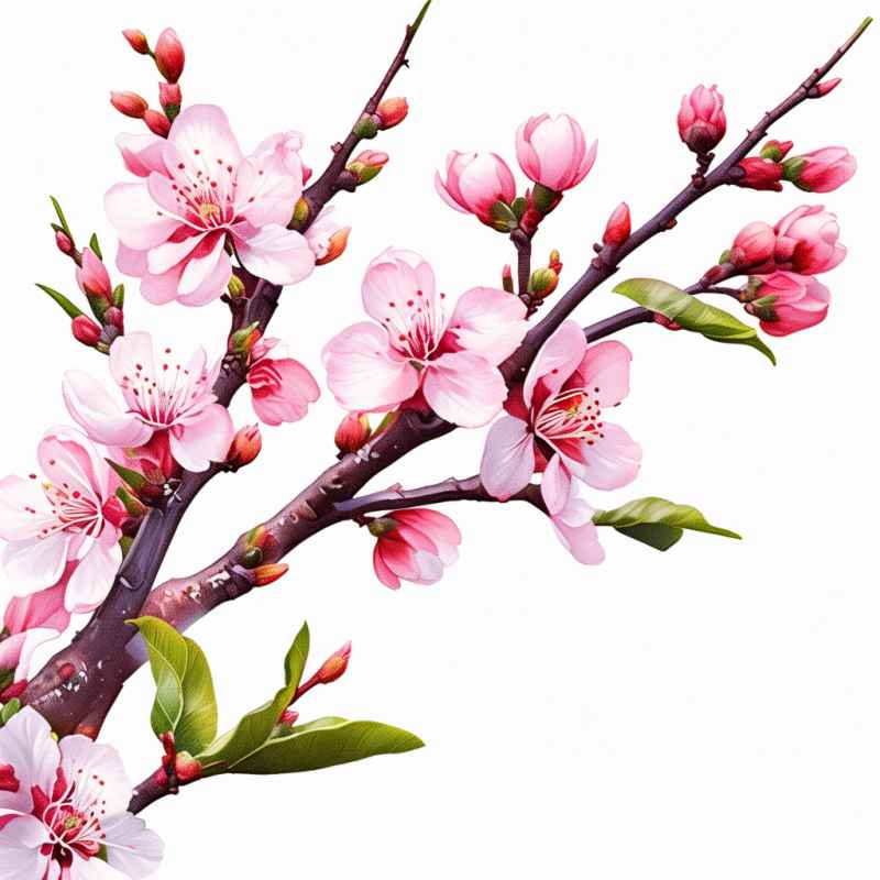 春季桃花元素插画 14