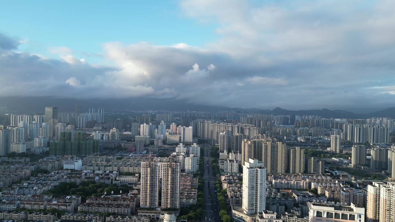 航拍浙江温州大景温州鹿城区