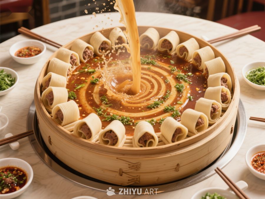 热汤浇灌的特色美食 627