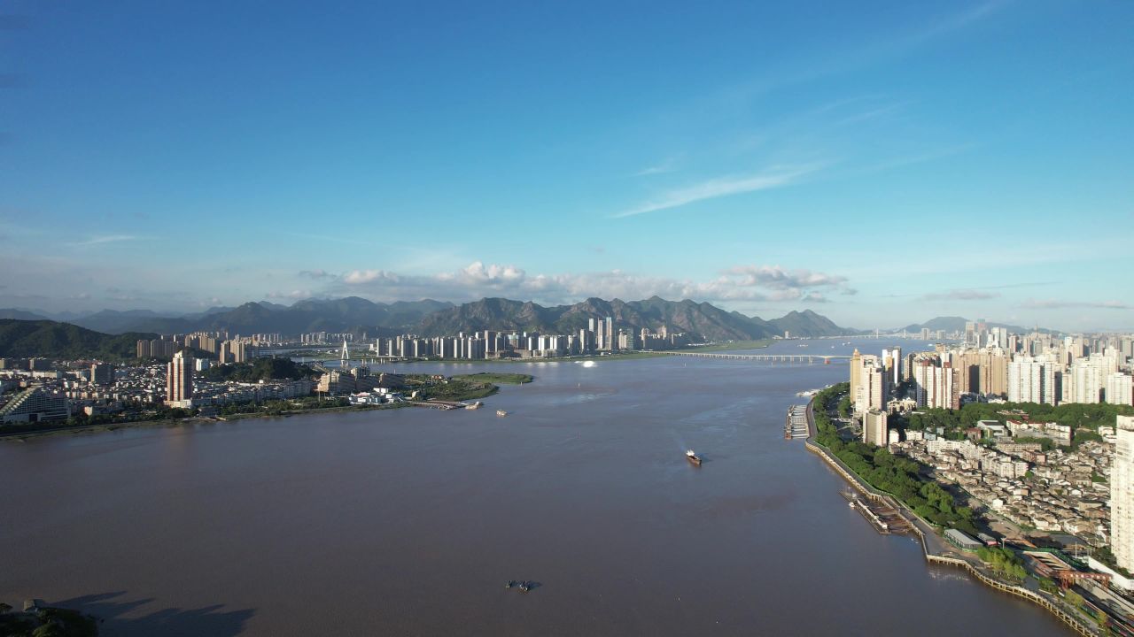 浙江温州城市建设航拍 