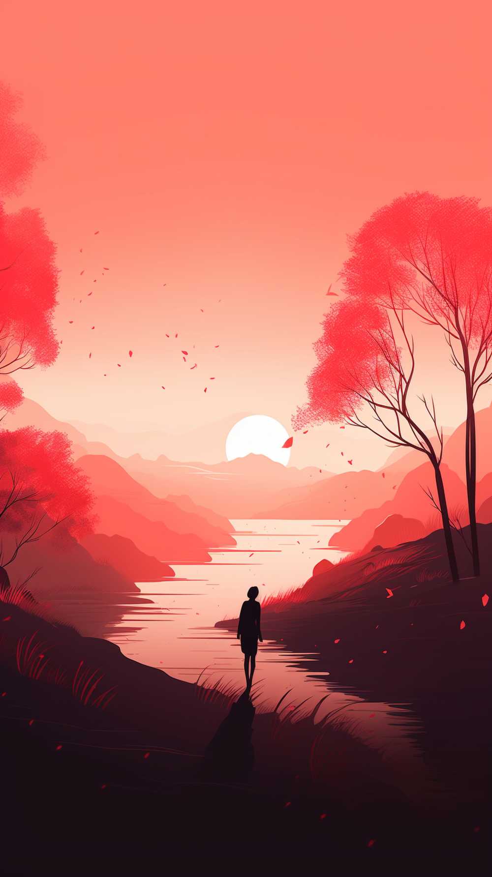 红色唯美背景意境