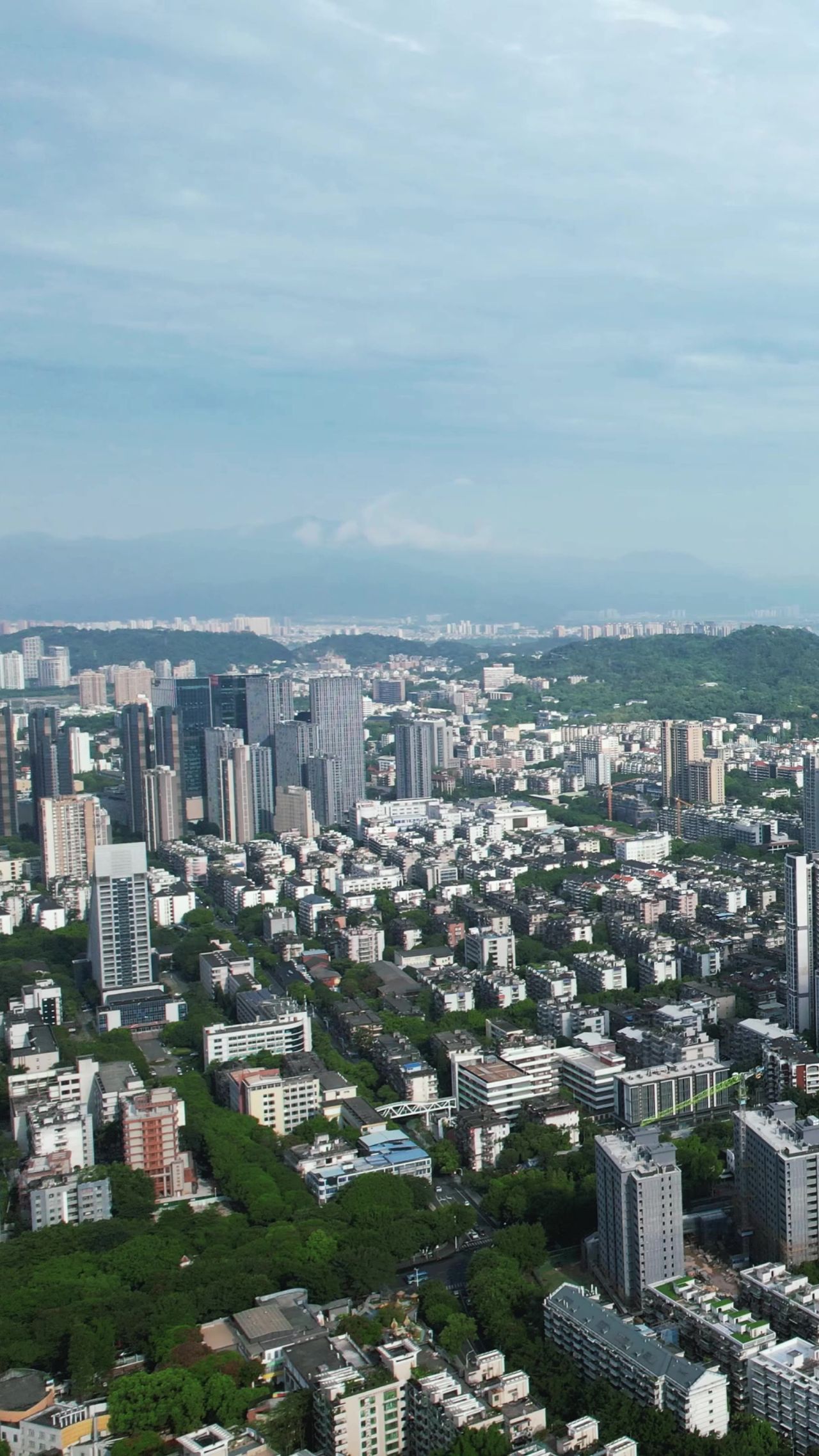 福建福州城市风光竖屏航拍 
