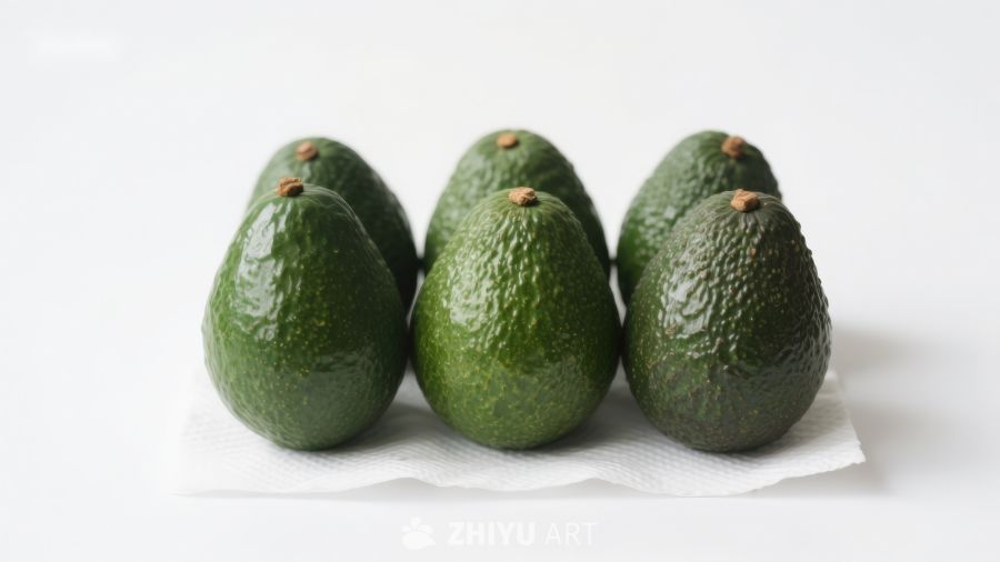 新鲜牛油果整齐排列