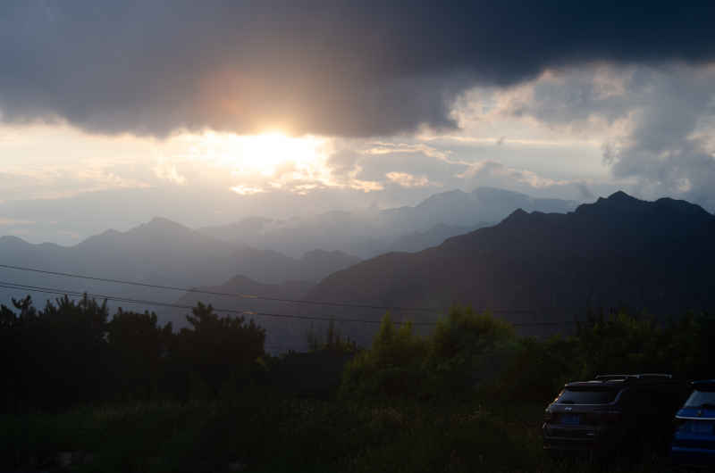 夕阳中的落日