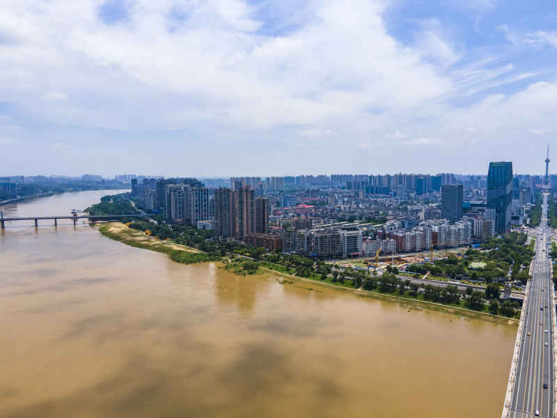 湖南株洲城市建设航拍摄影图