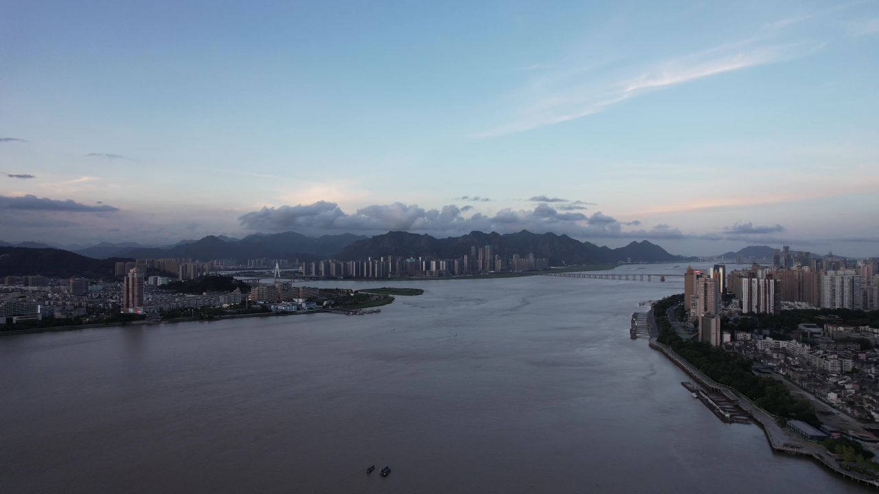 浙江温州城市建设航拍 