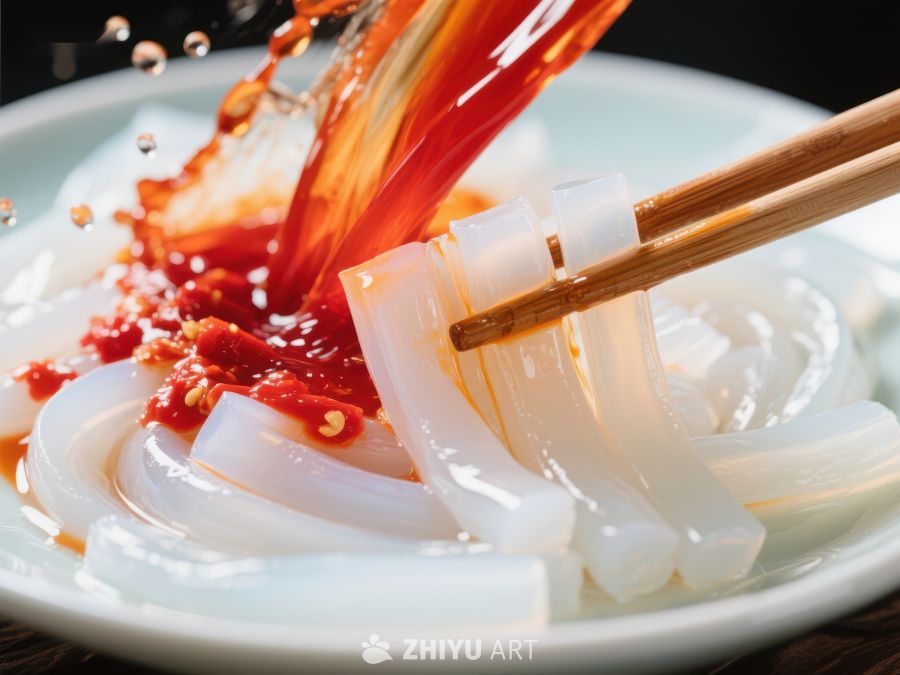 红油浇灌的凉粉美食 243