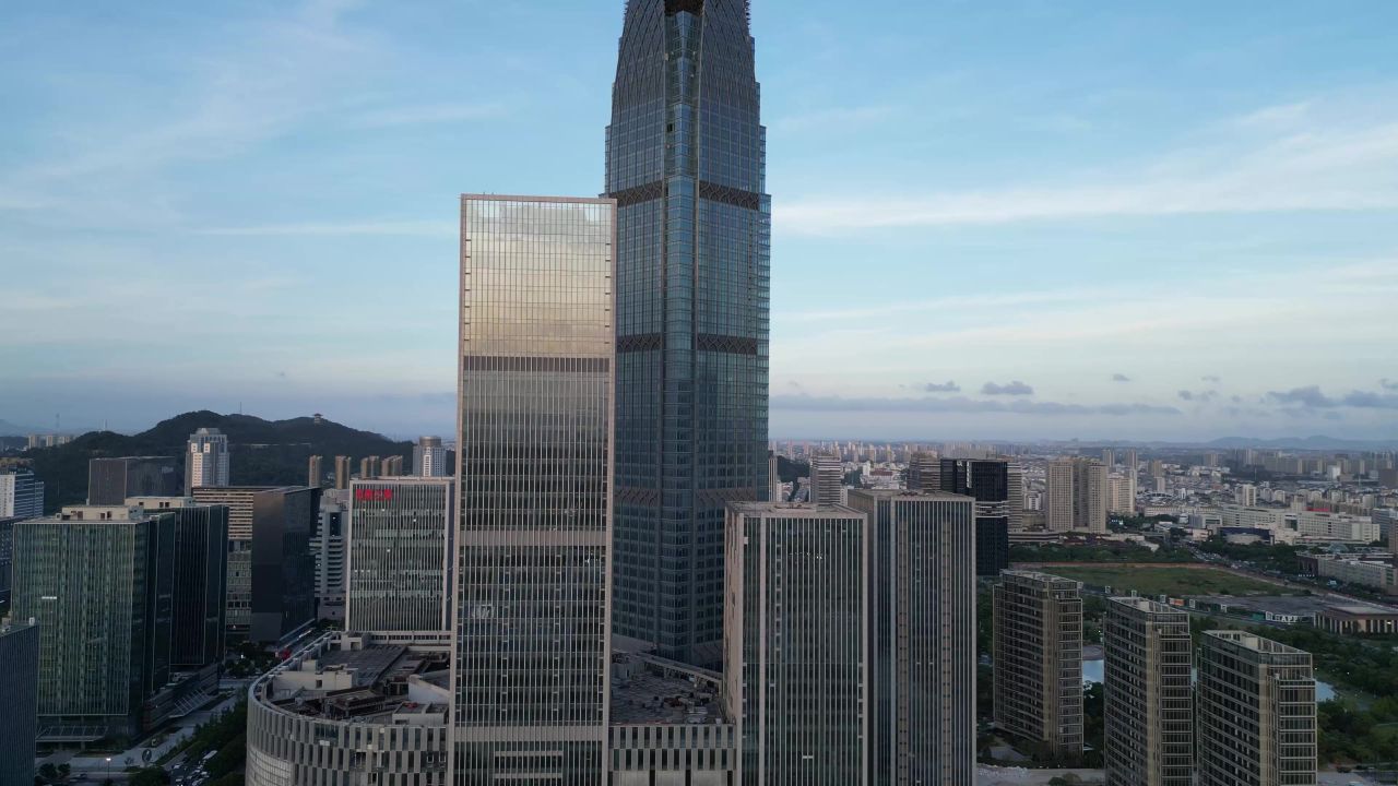 航拍台州天盛中心金融大厦