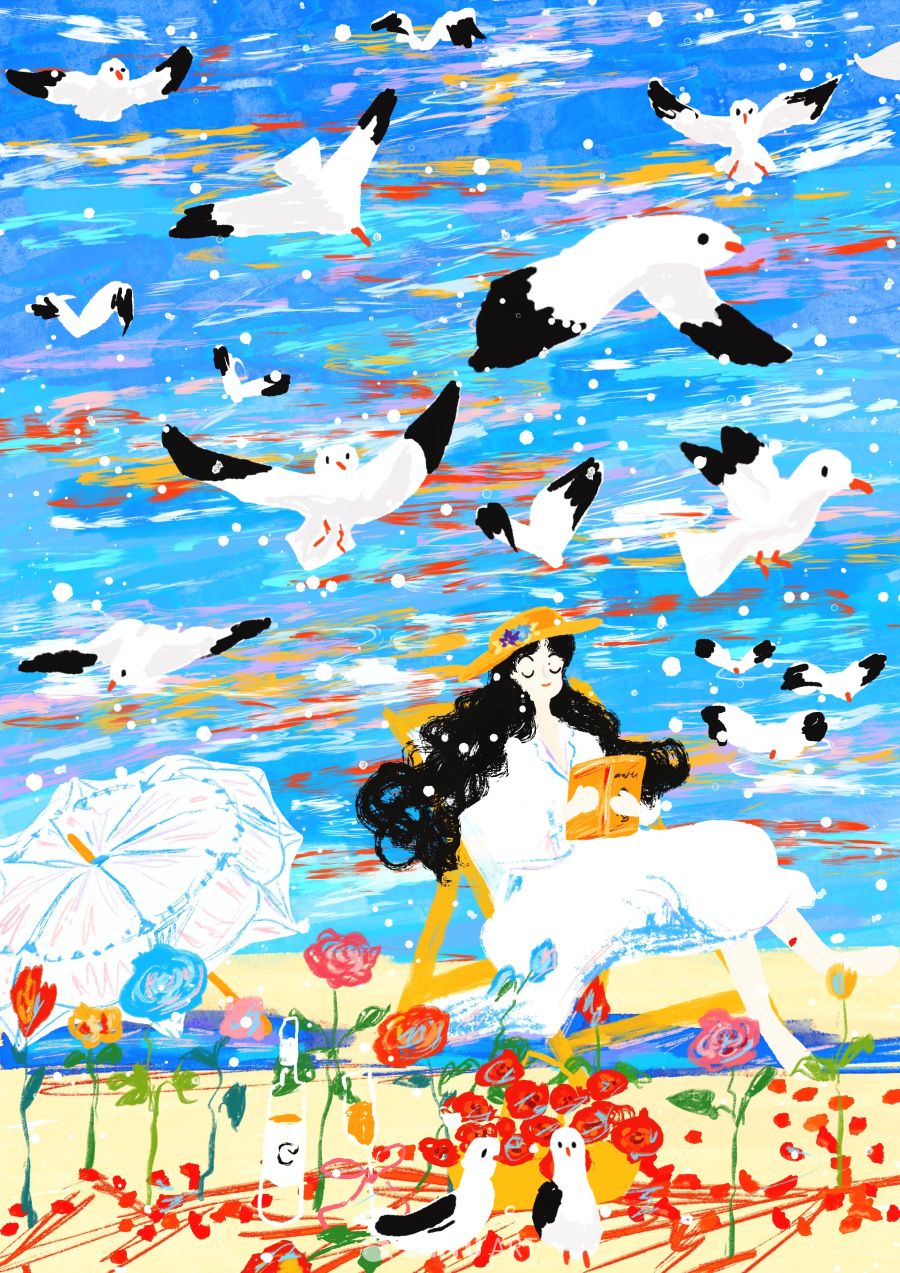 原创治愈插画作品素材四季节气节日自然 67