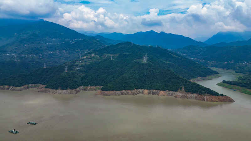 风景壮丽山河长江三峡风光航拍  