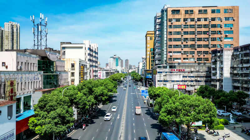 江西吉安城市风光旅游景区航拍图