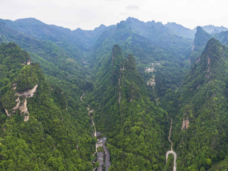 湖南张家界武陵源5A景区宝峰湖风景区航拍摄影图