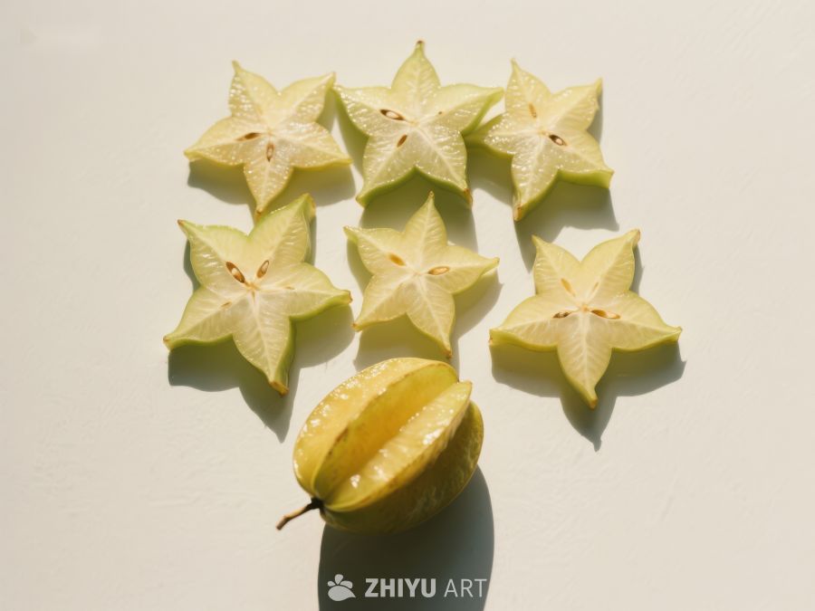 切片杨桃展示独特星形纹理 452