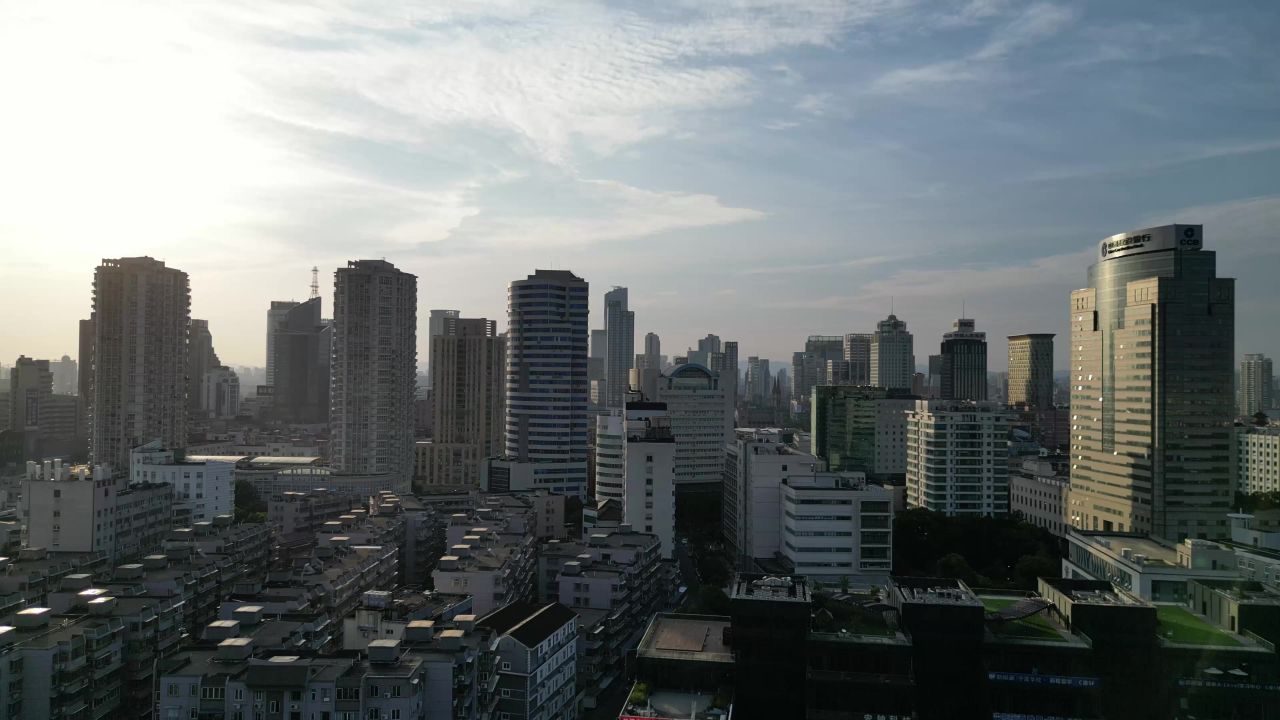  航拍浙江宁波城市风光宁波建设