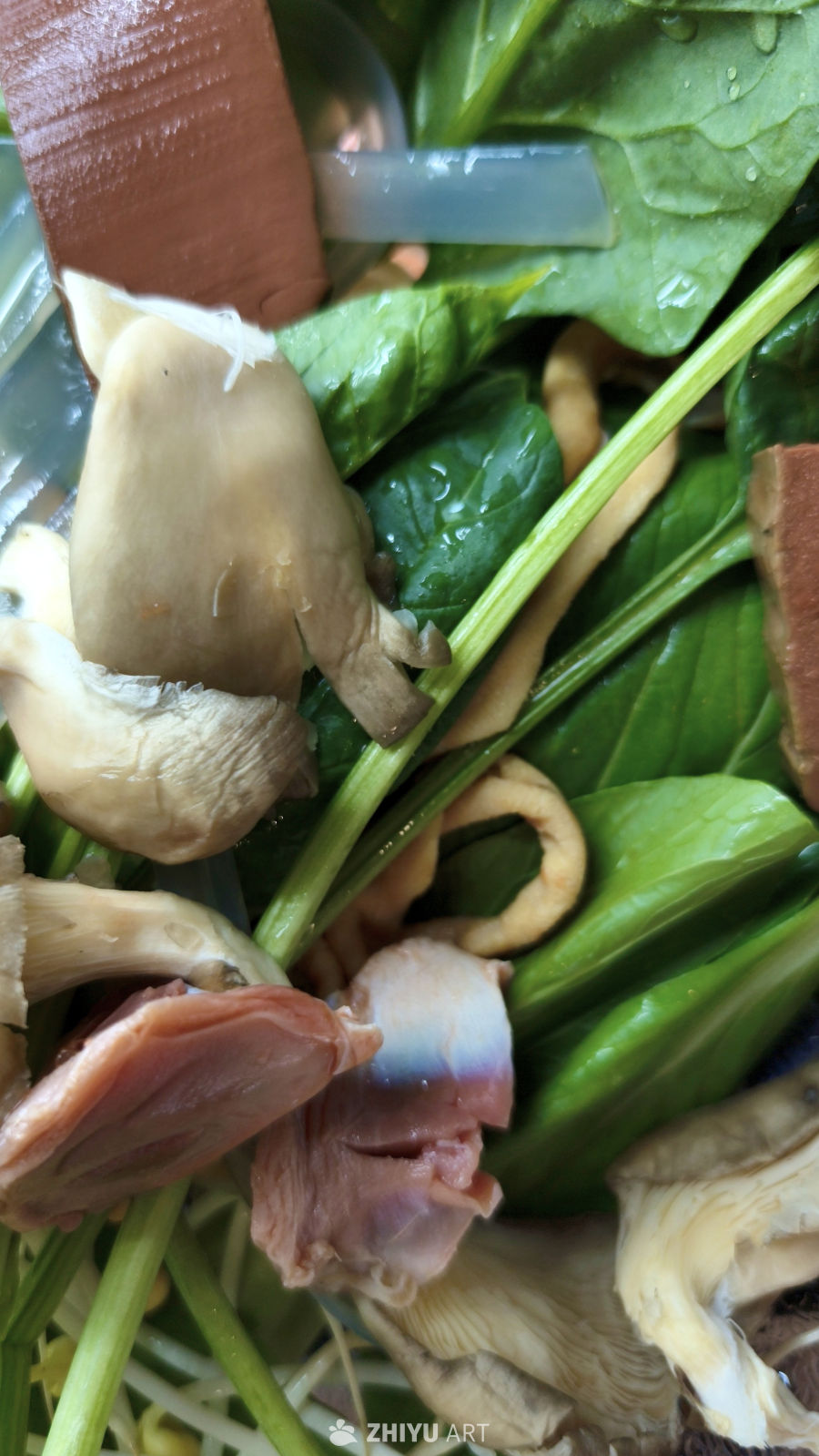 新鲜蔬菜与蘑菇拼盘