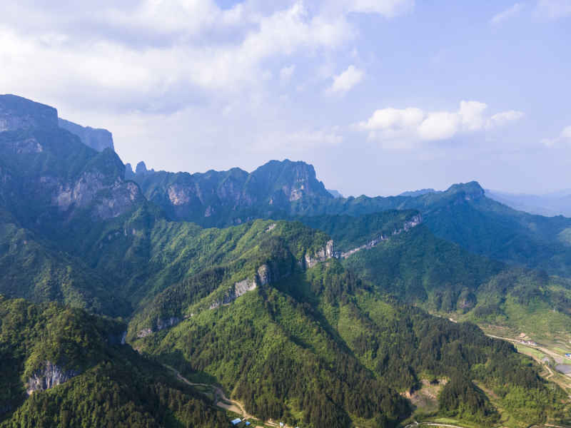 山川丘陵美丽向乡村农业种植航拍摄影图