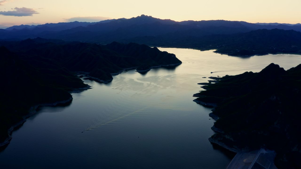 河北保定易县易水湖航拍视频