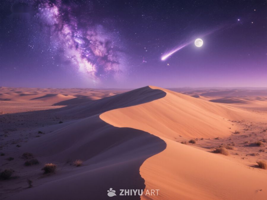 沙漠夜景：银河与流星 93