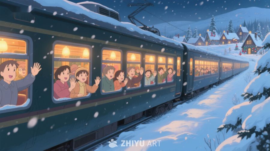 雪夜列车上的欢乐乘客 366