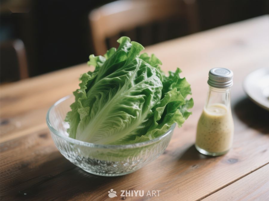 生菜与沙拉酱，清新餐桌布置 357