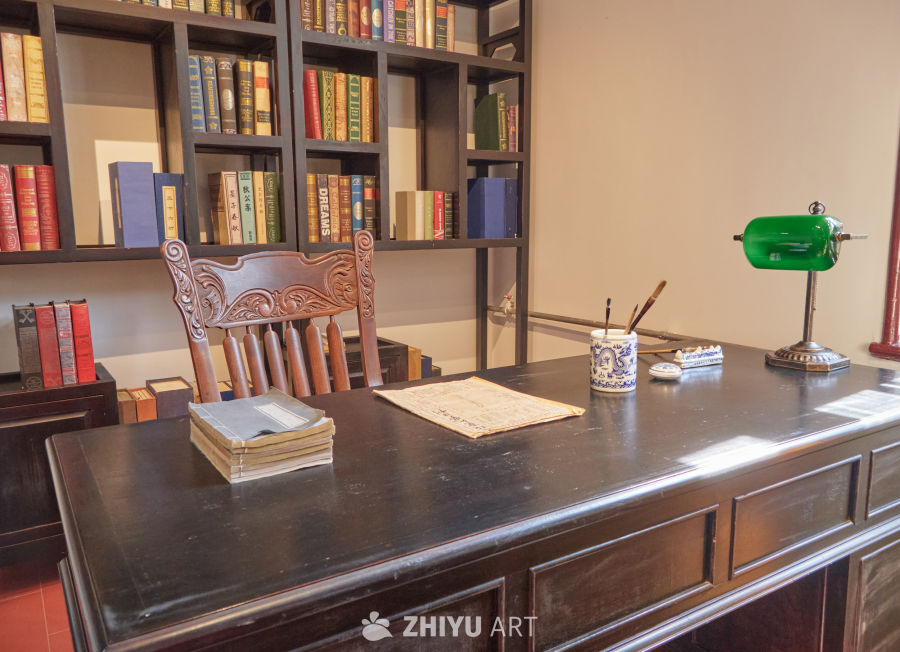 中式复古书房布置场景