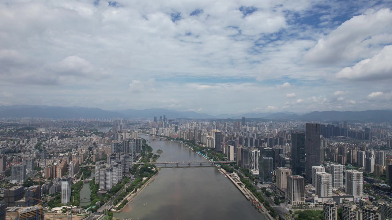 福建福州闽江大桥航拍