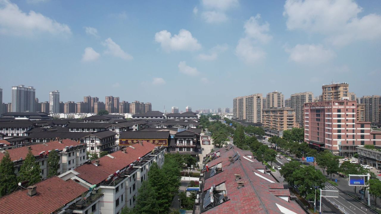 江苏宿迁城市风光航拍 