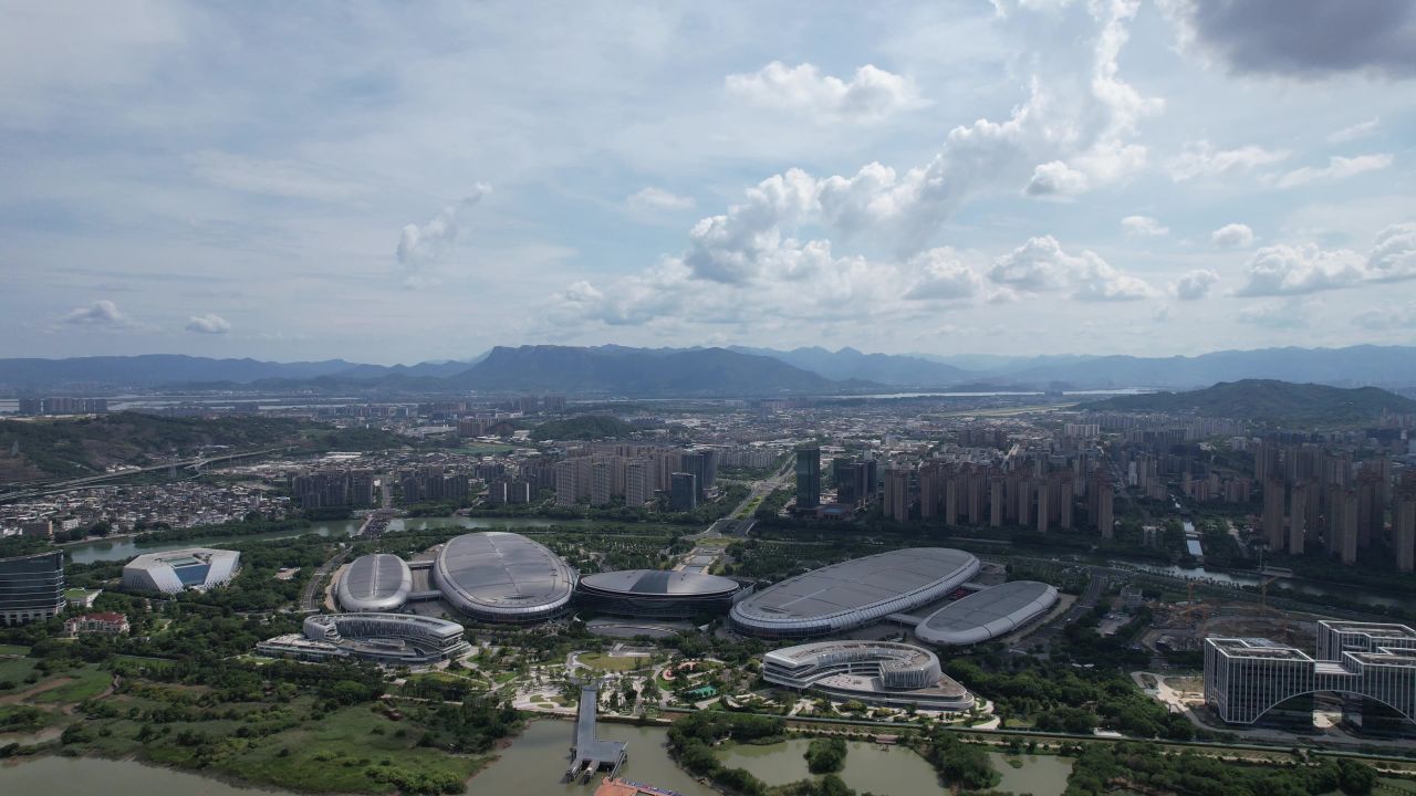 福建福州海峡国际会展中心航拍
